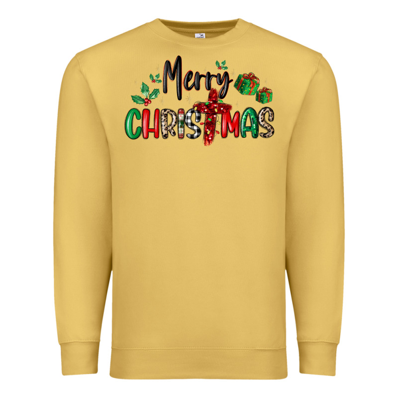 Faith Cross Merry Christmas Premium Sweatshirt by MaliasSmallBusiness | Teevron