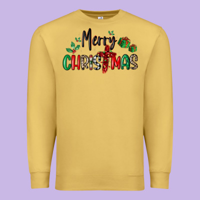 Faith Cross Merry Christmas Premium Sweatshirt Designed By Maliassmallbusiness