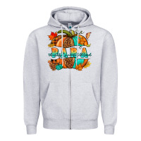 Heather Grey para pumpkin Zipper Hoodie - NancyCooperArtShop