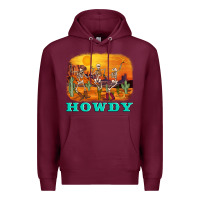 Burgundy western skeleton Premium Hoodie - AdoDesignShop