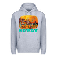 Heather Grey western skeleton Premium Hoodie - AdoDesignShop
