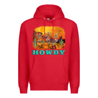 Red western skeleton Premium Hoodie - AdoDesignShop