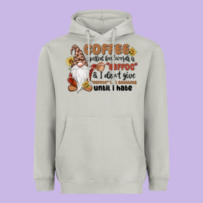 Coffee Spelled Backwards Is Eeffoc & I Don't Give Heavyweight Hoodie Designed By Maliassmallbusiness