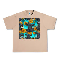 Burro black angus and sunflowers seamless pattern Urban Heavy Tee - HRA Design Shop