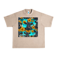 Black Angus And Sunflowers Seamless Pattern Urban Heavy Tee | Teevron