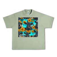 Oil Green black angus and sunflowers seamless pattern Urban Heavy Tee - HRA Design Shop