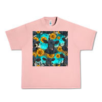 Salmon black angus and sunflowers seamless pattern Urban Heavy Tee - HRA Design Shop