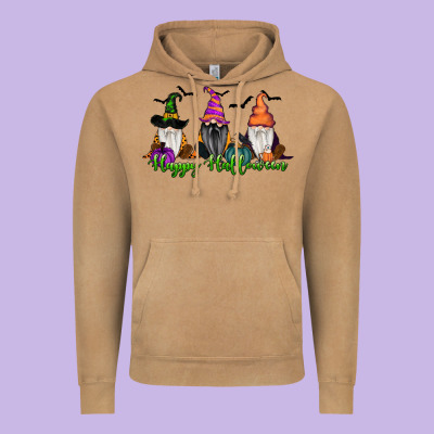 Happy Halloween Gnome Pumpkin Vintage Hoodie Designed By Ranaportraitstore