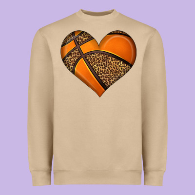 Basketball Heart Heavyweight Sweatshirt Designed By Hra Design Shop