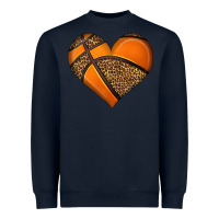 Navy basketball heart Heavyweight Sweatshirt - HRA Design Shop