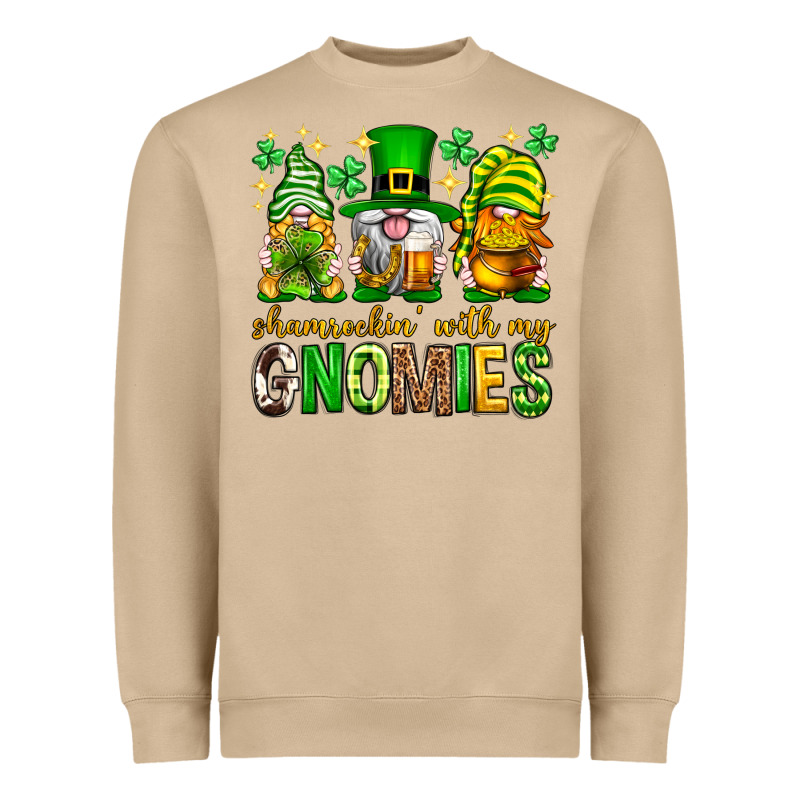St. Patrick's Day Shamrockin' With My Gnomies Heavyweight Sweatshirt by Neo Western | Teevron
