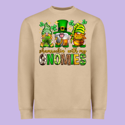 St. Patrick's Day Shamrockin' With My Gnomies Heavyweight Sweatshirt Designed By Neo Western