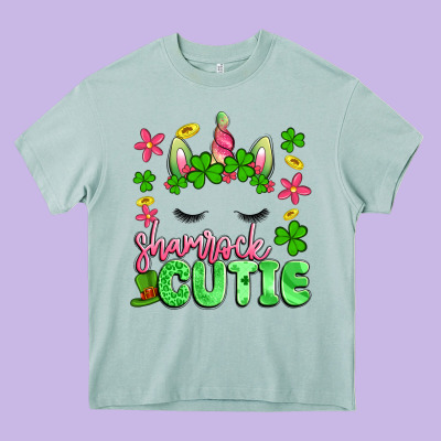 Shamrock Cutie Artiststas Heavy Core Tee Designed By Artiststas