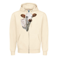 Sandshell Texas Longhorn Calf Face Zipper Hoodie - LillyAllenDesigns