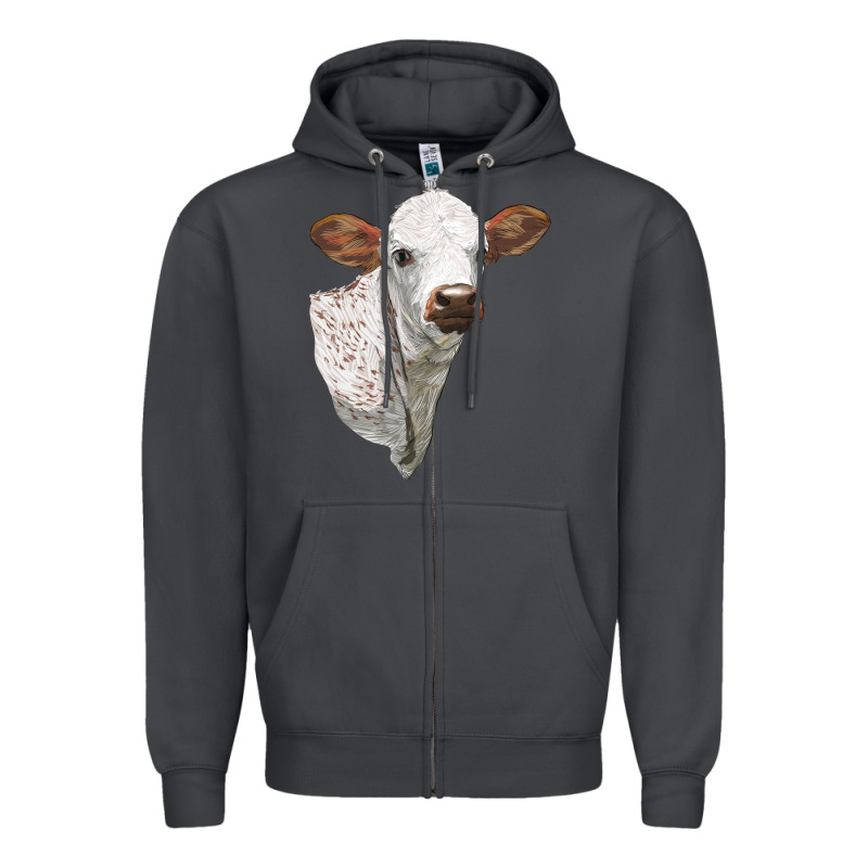 Texas Longhorn Calf Face Zipper Hoodie by LillyAllenDesigns | Teevron
