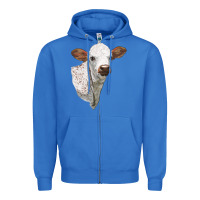 True Royal Texas Longhorn Calf Face Zipper Hoodie - LillyAllenDesigns