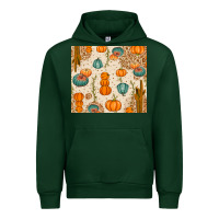 Forest Green Fall Pumpkins Urban Hoodie - texasbilliewilder