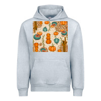 Heather Grey Fall Pumpkins Urban Hoodie - texasbilliewilder