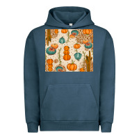 Pigment Midnight Navy Fall Pumpkins Urban Hoodie - texasbilliewilder