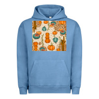 Pigment Pebble Blue Fall Pumpkins Urban Hoodie - texasbilliewilder