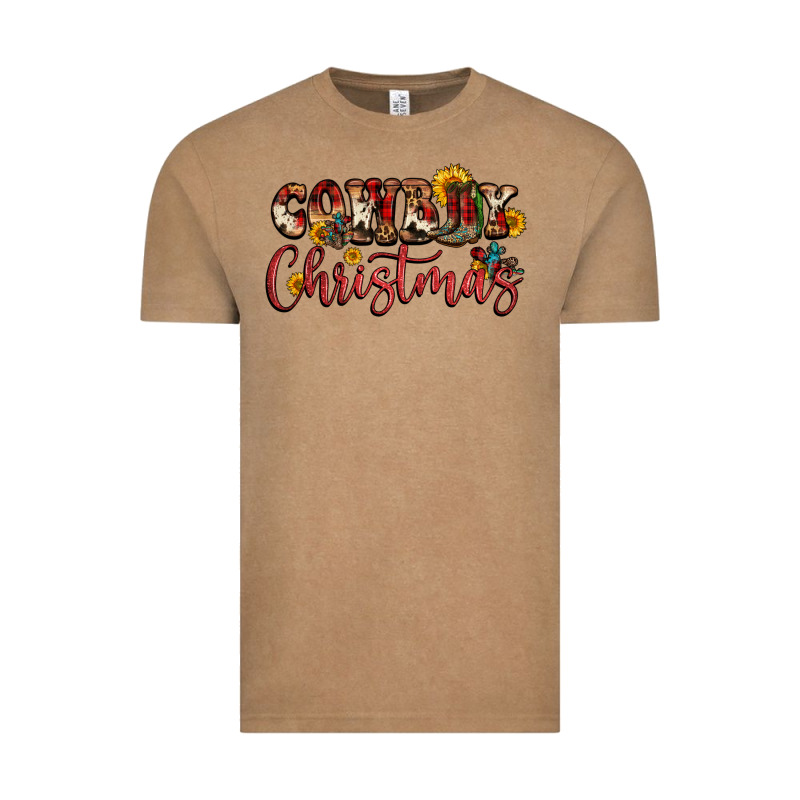 Cowboy Christmas Vintage Tee by FaDigitalArtStudio | Teevron