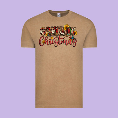 Cowboy Christmas Vintage Tee Designed By Fadigitalartstudio