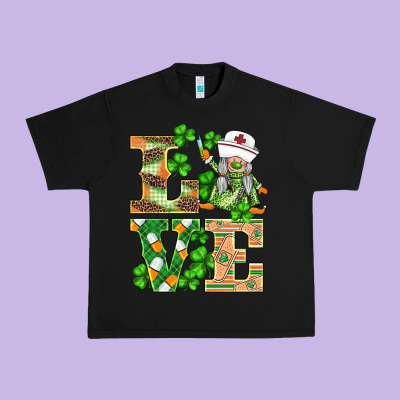 St.patricks Nurse Love Gnomies Urban Heavy Tee Designed By Barkaloodesign