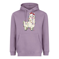 Lavender christmas llama Heavyweight Hoodie - MaliasSmallBusiness
