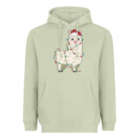 Matcha christmas llama Heavyweight Hoodie - MaliasSmallBusiness