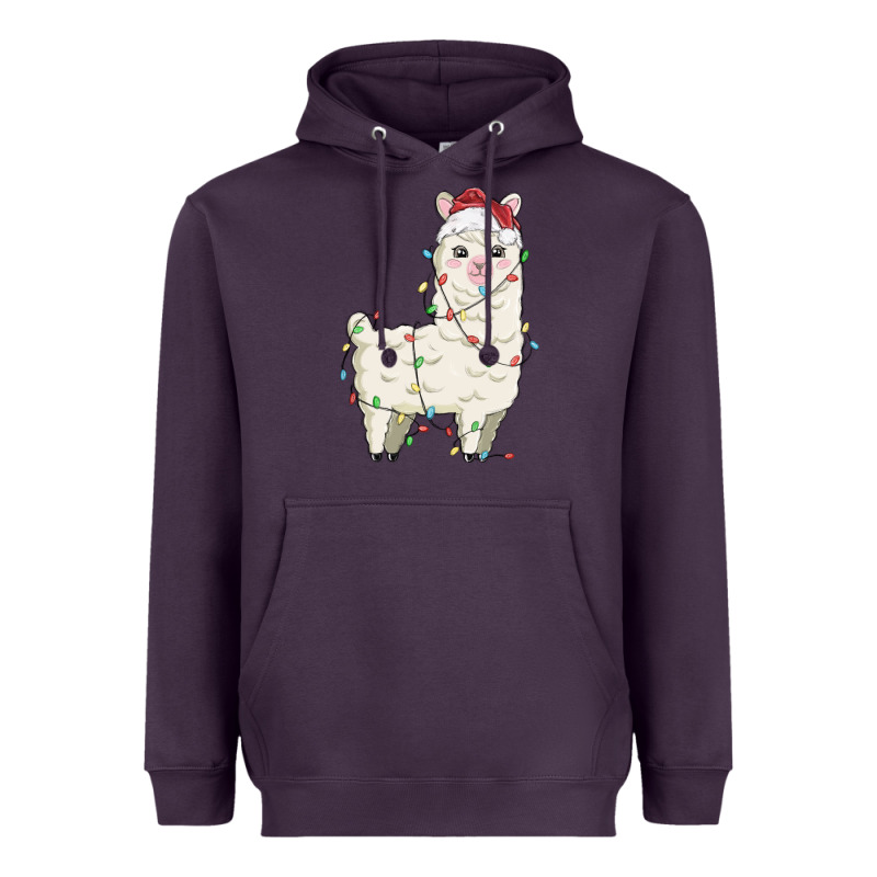 Christmas Llama Heavyweight Hoodie by MaliasSmallBusiness | Teevron
