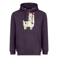 Plum christmas llama Heavyweight Hoodie - MaliasSmallBusiness