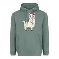 Sage christmas llama Heavyweight Hoodie - MaliasSmallBusiness
