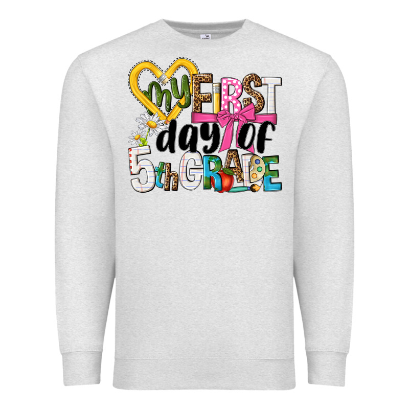 My First Day Of 5th Grade Premium Sweatshirt by NancyCooperArtShop | Teevron
