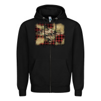 Black buffalo plaid christmas camouflage glitter background Zipper Hoodie - Jasminsmagicworld