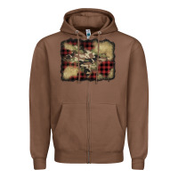 Chestnut buffalo plaid christmas camouflage glitter background Zipper Hoodie - Jasminsmagicworld