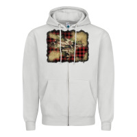 Dove Grey buffalo plaid christmas camouflage glitter background Zipper Hoodie - Jasminsmagicworld