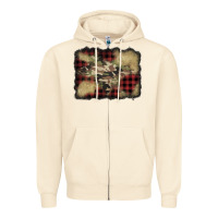 Sandshell buffalo plaid christmas camouflage glitter background Zipper Hoodie - Jasminsmagicworld