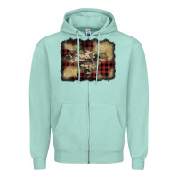 Seafoam buffalo plaid christmas camouflage glitter background Zipper Hoodie - Jasminsmagicworld