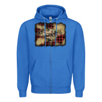 True Royal buffalo plaid christmas camouflage glitter background Zipper Hoodie - Jasminsmagicworld