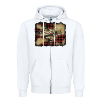 White buffalo plaid christmas camouflage glitter background Zipper Hoodie - Jasminsmagicworld