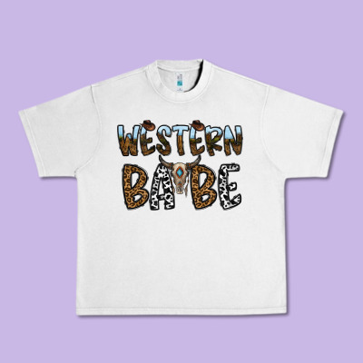 Western Babe Urban Heavy Tee Designed By Cowhidedigitalart