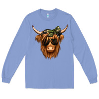 Colony Blue camouflage long haired cow Long Sleeve Tee - Jasminsmagicworld
