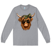 Heather Grey camouflage long haired cow Long Sleeve Tee - Jasminsmagicworld