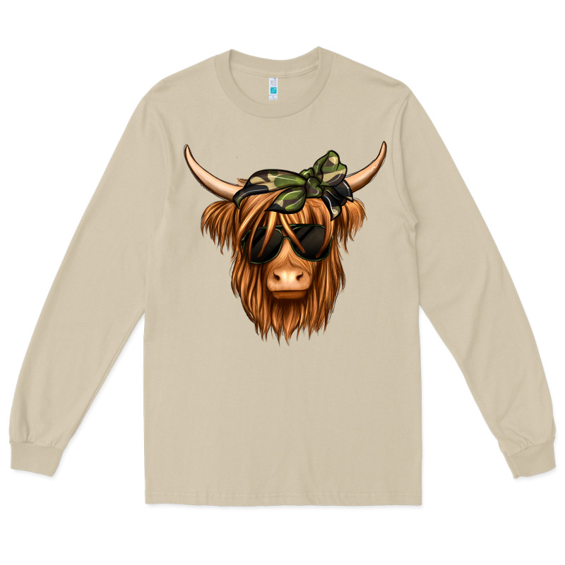 Camouflage Long Haired Cow Long Sleeve Tee by Jasminsmagicworld | Teevron