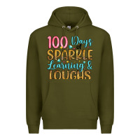 Army Green 100 days of sparkle learning and loughs Premium Hoodie - Artiststas