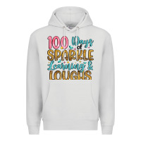 Dove Grey 100 days of sparkle learning and loughs Premium Hoodie - Artiststas