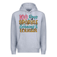 Heather Grey 100 days of sparkle learning and loughs Premium Hoodie - Artiststas