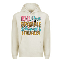 Oatmeal Heather 100 days of sparkle learning and loughs Premium Hoodie - Artiststas
