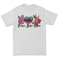 Dove Grey peace love hair Premium Tee - BarkalooDesign