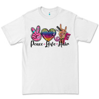 White peace love hair Premium Tee - BarkalooDesign